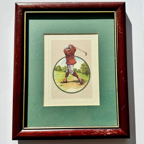 Vintage Italian Laura Rigo Golf Print 1994 - Framed - Picture 4 of 5